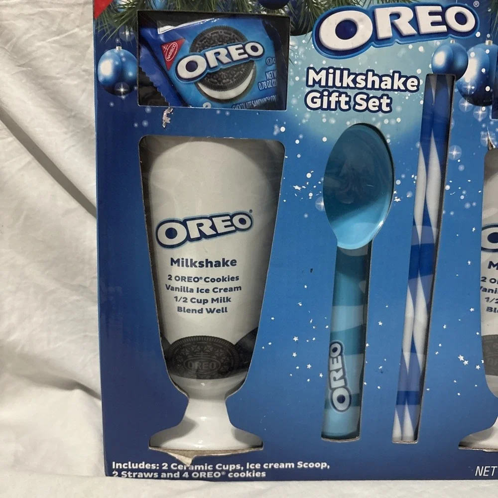 Oreo Cookie Milkshake set two ceramic glasses Christmas/birthday Gift Present‎
